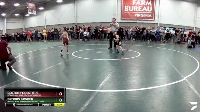 49 lbs Quarterfinal - Colton Forestiere, Poquoson Athletic Association vs Brooks Fawber, Midlothian Miners Wrestling Club