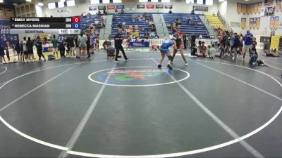 132 lbs Semifinal - Emily Myers, Coastline Wrestling Academy vs Rebecca Mashian, YIC