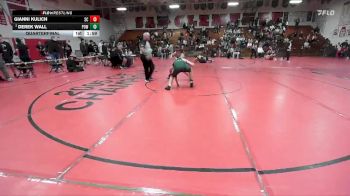 132 lbs Quarterfinal - Gianni Kulich, San Clemente vs Derek Wall, Poway