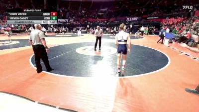 2A 132 lbs Quarterfinal - Deven Casey, Elmhurst (IC Catholic) vs Cory Zator, Lemont (H.S.)