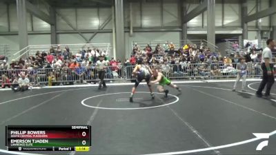 130 lbs Semifinal - Phillip Bowers, South Central Punishers vs Emerson Tjaden, Lawrence Elite