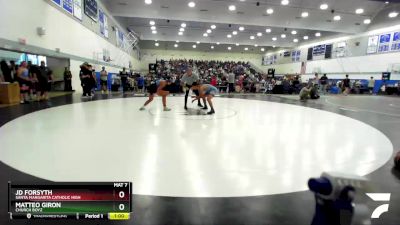 150 lbs Cons. Round 2 - Matteo Giron, Church Boyz vs Jd Forsyth, Santa Margarita Catholic High