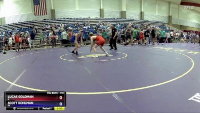 119 lbs Cons. Round 3 - Lucas Goldman, IL vs Scott Kohlman, MI