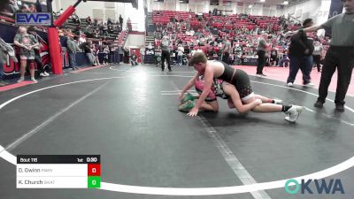 160 lbs Rr Rnd 2 - Daegen Gwinn, Pawhuska Elks Takedown vs Kenzie Church, Skiatook Youth Wrestling