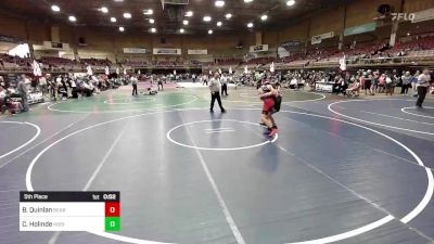 144 lbs 5th Place - Brayden Quinlan, Bear Cave WC vs Corbyn Holinde, Hoisington Jr Cardinals