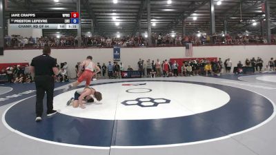 61 kg Champ. Rd Of 64 - Jake Crapps, West Point Wrestling Club vs Preston LeFevre, Laker Wrestling Club