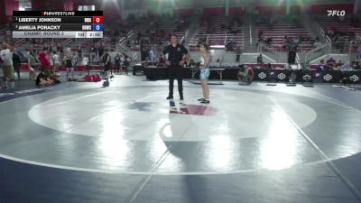 130 lbs Champ. Round 3 - Liberty Johnson, Donahue Wrestling Academy vs Amelia Poracky, Red Rose Wrestling Club