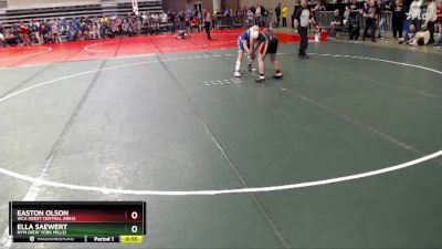 155 lbs Cons. Round 1 - Easton Olson, WCA (West Central Area) vs Ella Saewert, NYM (New York Mills)