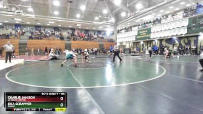 106 lbs Quarterfinal - Charlie Jamison, La Costa Canyon vs Eisa Scrapper, Poway