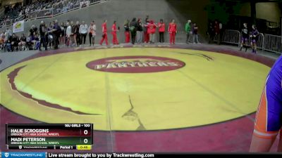 100 lbs Cons. Semi - Madi Peterson, Oregon City High School Wrestl vs Halie Scroggins, Oregon City High School Wrestl