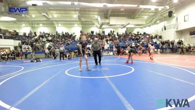 126 lbs 2nd Place - Lynly Flud, Hilldale Youth Wrestling Club vs Annabelle Mowdy, Checotah Matcats