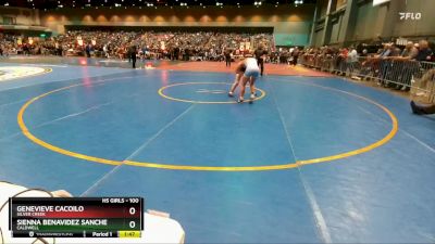 100 lbs Quarterfinal - Genevieve Cacoilo, Silver Creek vs Sienna Benavidez Sanchez, Caldwell