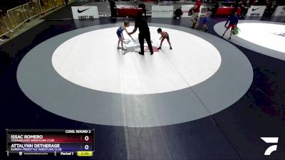 53 lbs Cons. Round 2 - Issac Romero, Youngblood Wrestling Club vs Attalynn Detherage, Eureka Freestyle Wrestling Club