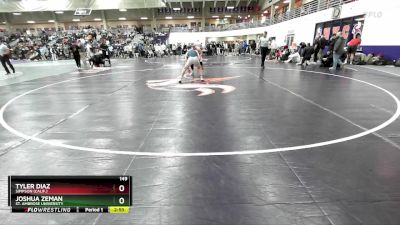 149 lbs Cons. Round 4 - Tyler Diaz, Simpson (Calif.) vs Joshua Zeman, St. Ambrose University