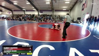120 lbs Champ. Round 2 - Kameron Skaer, Castle View vs Aubrey Manning, Niobrara County