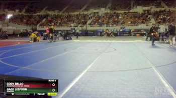 D1-126 lbs Cons. Round 3 - Cody Bello, Mountain View Hs (Mesa) vs Gage Lespron, Dobson