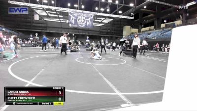 72 lbs Round 1 (10 Team) - Rhett Crowther, Kansas Warriors 2 vs Lando Abbas, Black Fox Academy