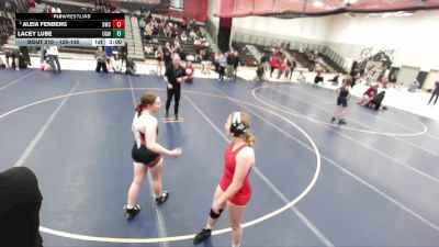 125-130 lbs Cons. Semi - Lacey Lube, Uintah Girls Wrestling vs Aleia Fenberg, Durango Wrestling Club