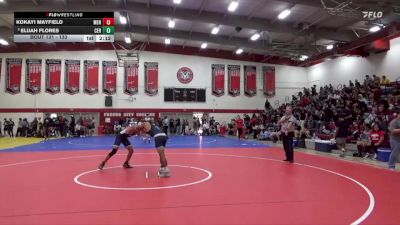 133 lbs Champ. Round 2 - Elijah Flores, Cerritos College vs Kokayi Mayfield, Menlo NWCA