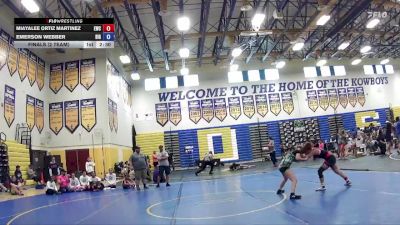 110 lbs Finals (2 Team) - Emerson Webber, Big Money Moving vs Miayalee Ortiz Martinez, Eagles WC