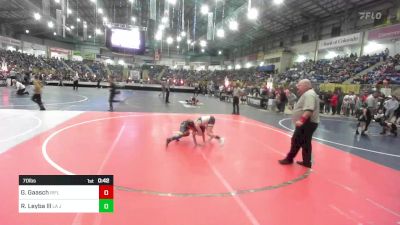 70 lbs Round Of 16 - Graeson Gaasch, Rifle Youth Wrestling vs Ross Leyba Lll, La Junta Wolfpack
