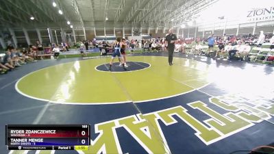 165 lbs 2nd Wrestleback (8 Team) - Ryder Zdanczewicz, Wisconsin vs Tanner Menge, North Dakota