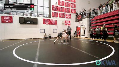 91 lbs Semifinal - Jewel Vice, Hinton Takedown Club vs Paisley Jones, Tecumseh Youth Wrestling