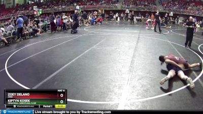 126 lbs Quarterfinal - Zoey Delano, CWO vs Kiptyn Kosek, Cenntinal Wrestling Club