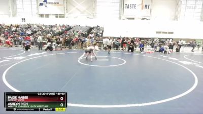 89-90 lbs Round 2 - Ashlyn Rich, Webster Schroeder Youth Wrestling vs Paige Mabee, Club Not Listed