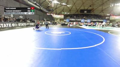 Girls 4A 170 lbs Quarterfinal - Karlee Brummett, Spanaway Lake (Girls) vs Evie Hasiak, Lake Washington (Girls)