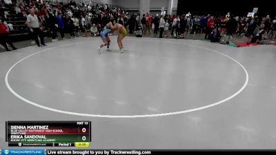 170 lbs Cons. Round 2 - Sienna Martinez, Blue Valley Southwest High School Wrestling vs Erika Sandoval, Dodge City Wrestling Academy