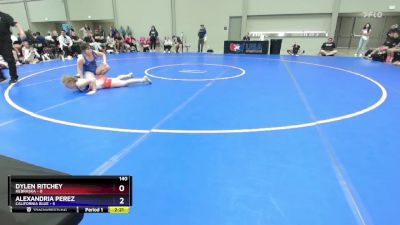 140 lbs Semis & 1st Wrestleback (8 Team) - Dylen Ritchey, Nebraska vs Alexandria Perez, California Blue