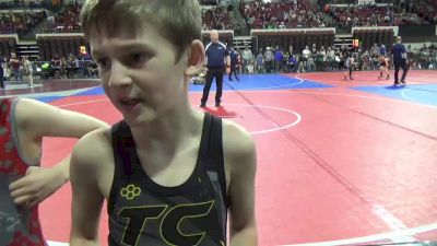 53 lbs Semifinal - Beckett Hofstad, Conrad Wrestling Club vs Kellen Olson, Team Champs