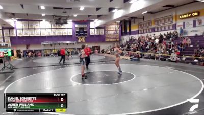 106 lbs Cons. Round 3 - Daniel Bonnette, Payson Club Wrestling vs Asher Williams, WAR Wrestling Club