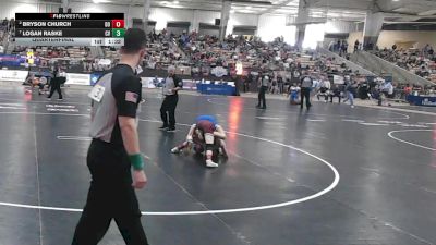 AA 106 lbs Quarterfinal - Logan Raske, Cleveland High School vs Bryson Church, Dobyns Bennett High School