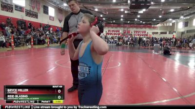 55 lbs Cons. Semi - Reid Blasing, Owatonna Wrestling Academy vs Bryce Miller, Cyclones