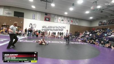 85 lbs Finals (2 Team) - Devon Kemp, Glenrock Intermediate Middle School vs Jesse Gortney, Burns Junior High