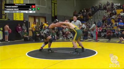205 lbs Cons. Round 2 - Noah Barney, Toby Johnson vs Hudson Price, Cooley Middle School