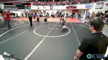 75 lbs Rr Rnd 1 - Kate Baldridge, Wyandotte Youth Wrestling vs Savannah Brown, Checotah Matcats