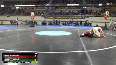 184 lbs Cons. Semi - Garrett Wells, Central Okla. vs Matt Weinberg, Kutztown