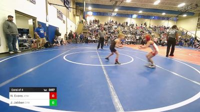 49 lbs Consi Of 4 - Nicholas Evans, Jenks Trojan Wrestling Club vs Joey Jabben, Caney Valley Wrestling