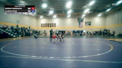 140 - 155 lbs 1st Place Match - Allison Vacek, Purler Wrestling Club vs Hannah Henderson, Unattached