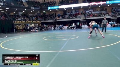 189 lbs Champ. Round 1 - Isaiah Mann, Homer High School Mariners vs Thaddeus Lingenfelter, Kenai Central High School