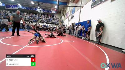 49 lbs Consi Of 8 #1 - Kooper Koon, Wyandotte Youth Wrestling vs Colton Murrell, Claremore Wrestling Club