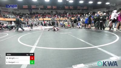 90 lbs Quarterfinal - Waylon Wright, Weatherford Youth Wrestling vs Crew Swigart, Choctaw Ironman Youth Wrestling