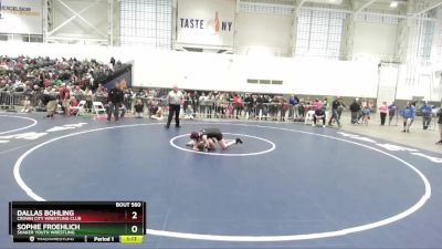 110 lbs Semifinal - Sophie Froehlich, Shaker Youth Wrestling vs Dallas Bohling, Crown City Wrestling Club