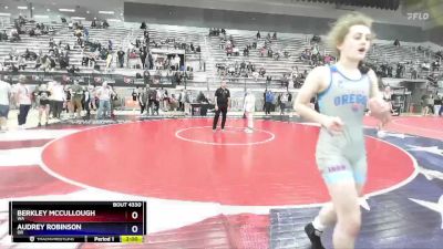 62 lbs Semifinal - Berkley McCullough, WA vs Audrey Robinson, OR