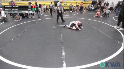 52 lbs Consi Of 8 #2 - Forrest Young, Blackwell Wrestling Club vs Braxly DeLong, Cowboy Wrestling Club
