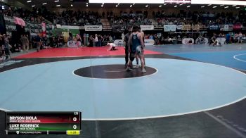 171 lbs Quarterfinal - Luke Roderick, Colony High School vs Bryson Diola, Eagle River High School