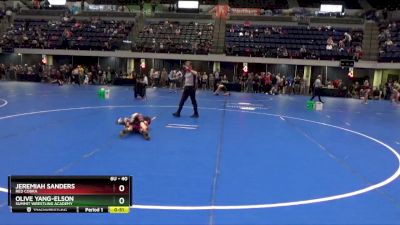 40 lbs Round 3 - Olive Yang-Elson, Summit Wrestling Academy vs Jeremiah Sanders, Red Cobra